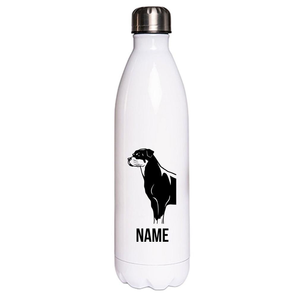 Rottweiler - Edelstahl Thermosflasche 750 ml mit Namen-Tierisch-tolle Geschenke-Tierisch-tolle-Geschenke