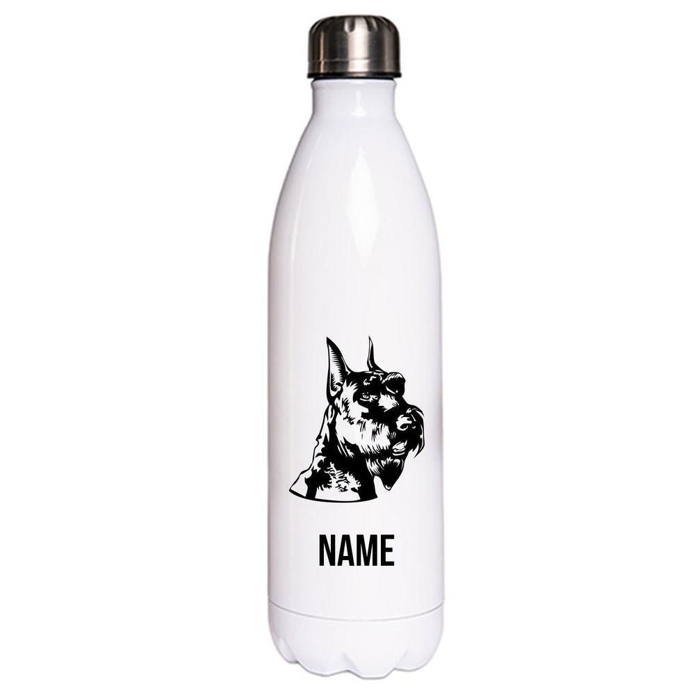 Schnauzer 1 - Edelstahl Thermosflasche 750 ml mit Namen-Tierisch-tolle Geschenke-Tierisch-tolle-Geschenke