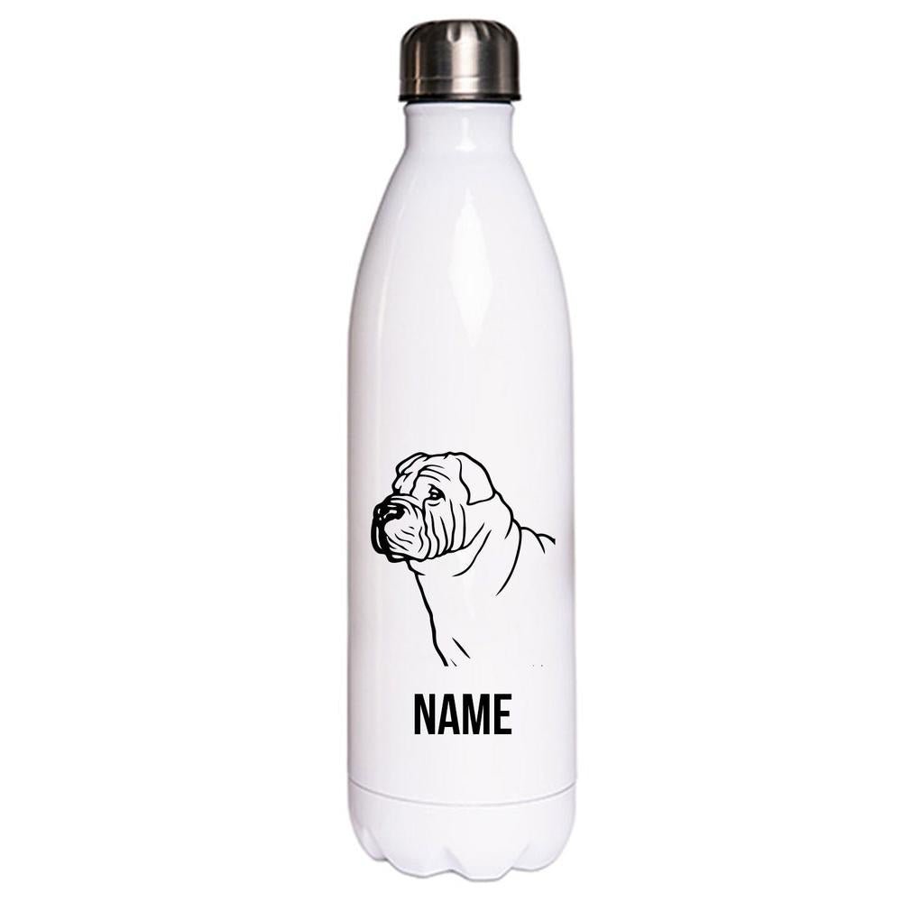 Shar Pei - Edelstahl Thermosflasche 750 ml mit Namen-Tierisch-tolle Geschenke-Tierisch-tolle-Geschenke