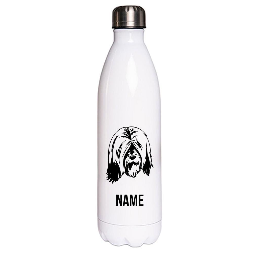 Tibet Terrier - Edelstahl Thermosflasche 750 ml mit Namen-Tierisch-tolle Geschenke-Tierisch-tolle-Geschenke