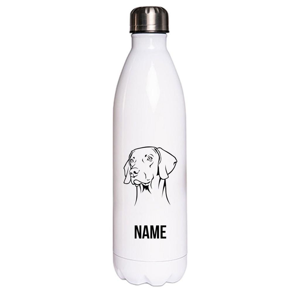 Weimaraner 4 - Edelstahl Thermosflasche 750 ml mit Namen-Tierisch-tolle Geschenke-Tierisch-tolle-Geschenke