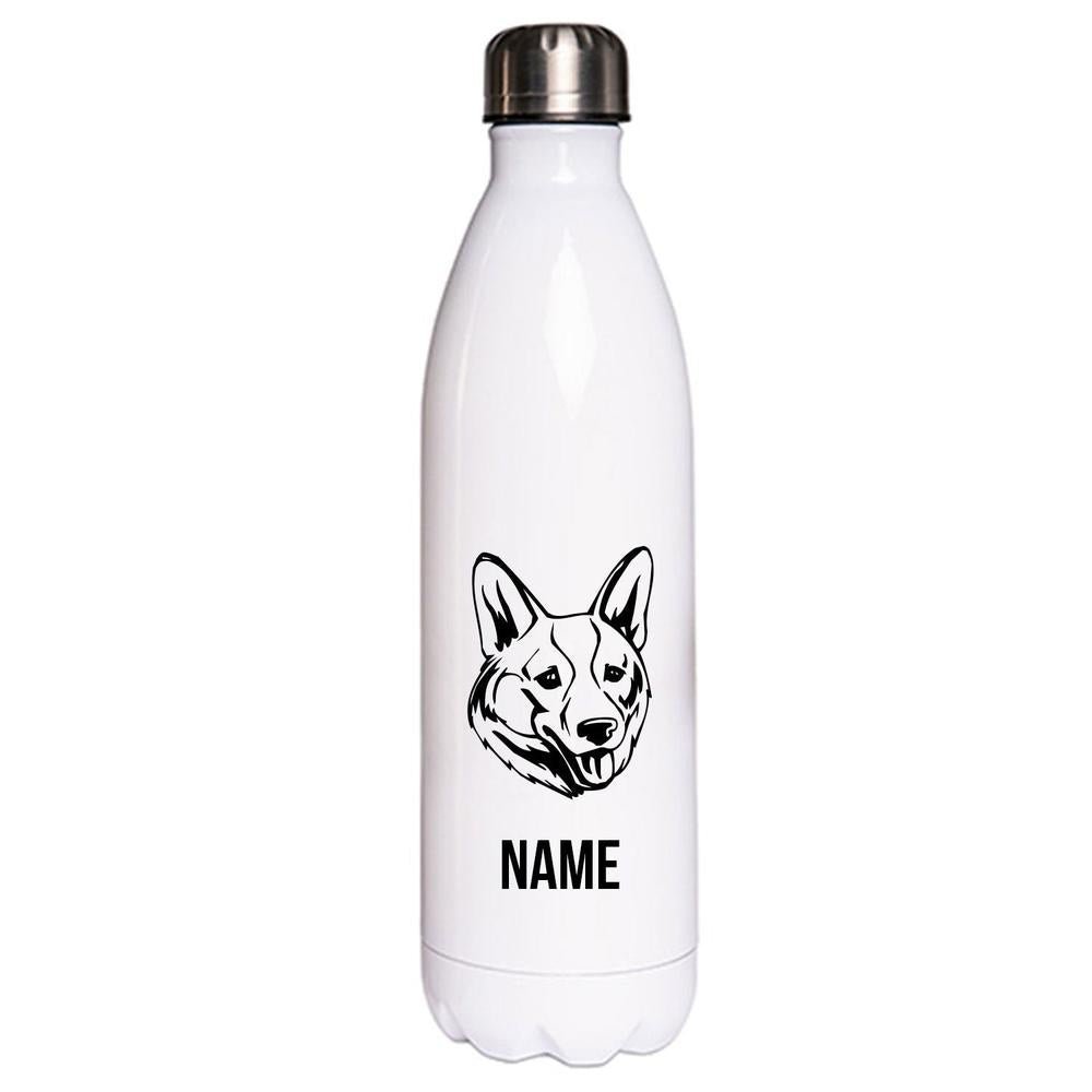 Welsh Corgi Cardigan - Edelstahl Thermosflasche 750 ml mit Namen-Tierisch-tolle Geschenke-Tierisch-tolle-Geschenke