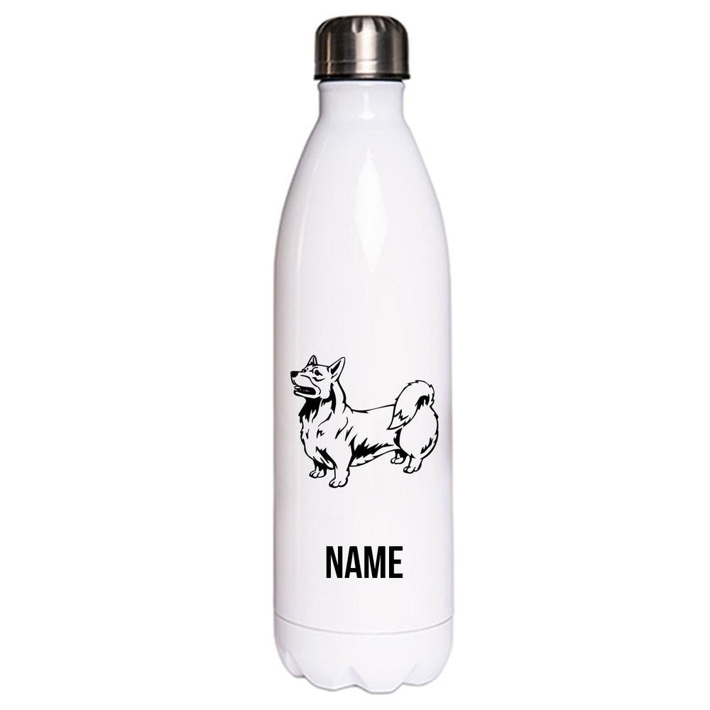 Welsh Corgi Pembroke - Edelstahl Thermosflasche 750 ml mit Namen-Tierisch-tolle Geschenke-Tierisch-tolle-Geschenke