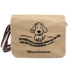 Herz zu verschenken - Canvas Schultertasche Messenger mit Namen - Tierisch tolle Geschenke