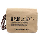 Hunde verschönern - Canvas Schultertasche Messenger mit Namen - Tierisch tolle Geschenke