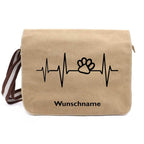 Herz 1 - Canvas Schultertasche Messenger mit Namen - Tierisch tolle Geschenke