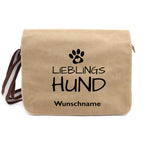 Lieblingshund - Canvas Schultertasche Messenger mit Namen - Tierisch tolle Geschenke