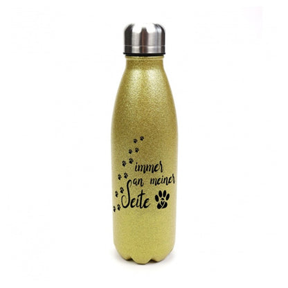 Immer an meiner Seite - Edelstahl GLITZER Thermosflasche 500 ml mit Namen-Tierisch-tolle Geschenke-Tierisch-tolle-Geschenke