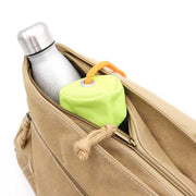 Canvas Messenger Bag von oben, 14 Liter Hauptfach geöffnet