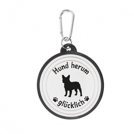 Hund herum glücklich Faltnapf Hundenapf