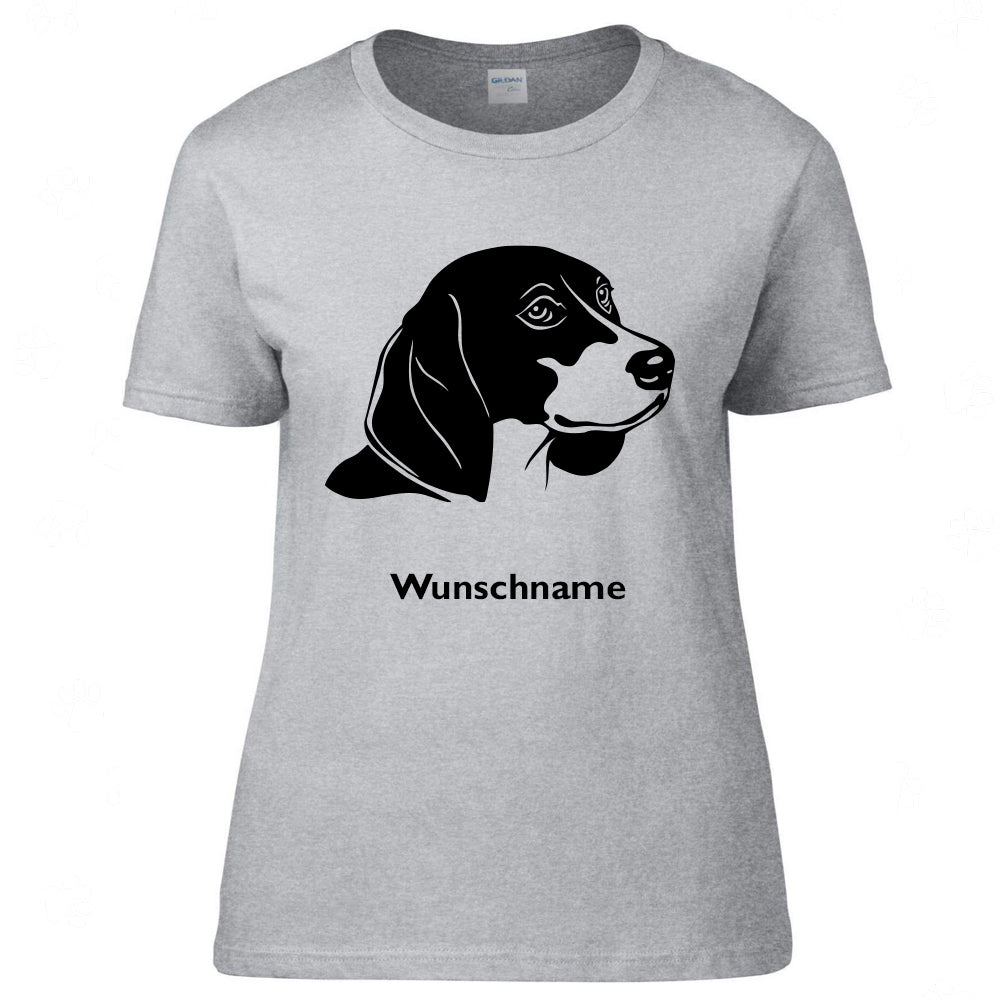 personalisierbares T-Shirt mit dem Aufdruck eines Beaglekopfes 