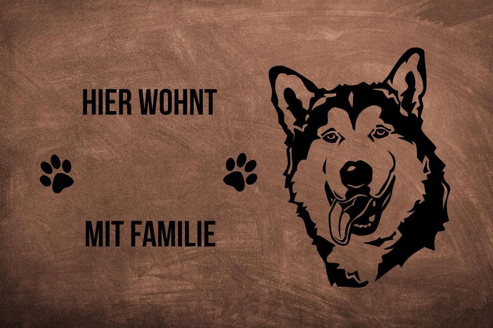 Alaskan Malamute - Fußmatte - Schmutzfangmatte - 40 x 60 cm-Tierisch-tolle Geschenke-Tierisch-tolle-Geschenke