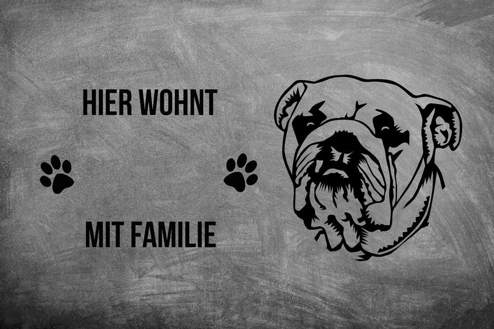 American Bulldog - Fußmatte - Schmutzfangmatte - 40 x 60 cm-Tierisch-tolle Geschenke-Tierisch-tolle-Geschenke