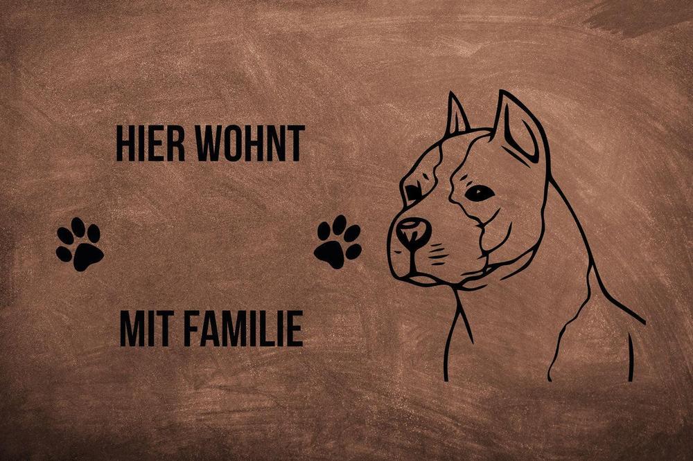 American Stafforshire Terrier - Fußmatte - Schmutzfangmatte - 40 x 60 cm-Tierisch-tolle Geschenke-Tierisch-tolle-Geschenke