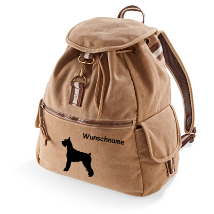 Canvas Rucksack Hunderasse: Riesenschnauzer 2