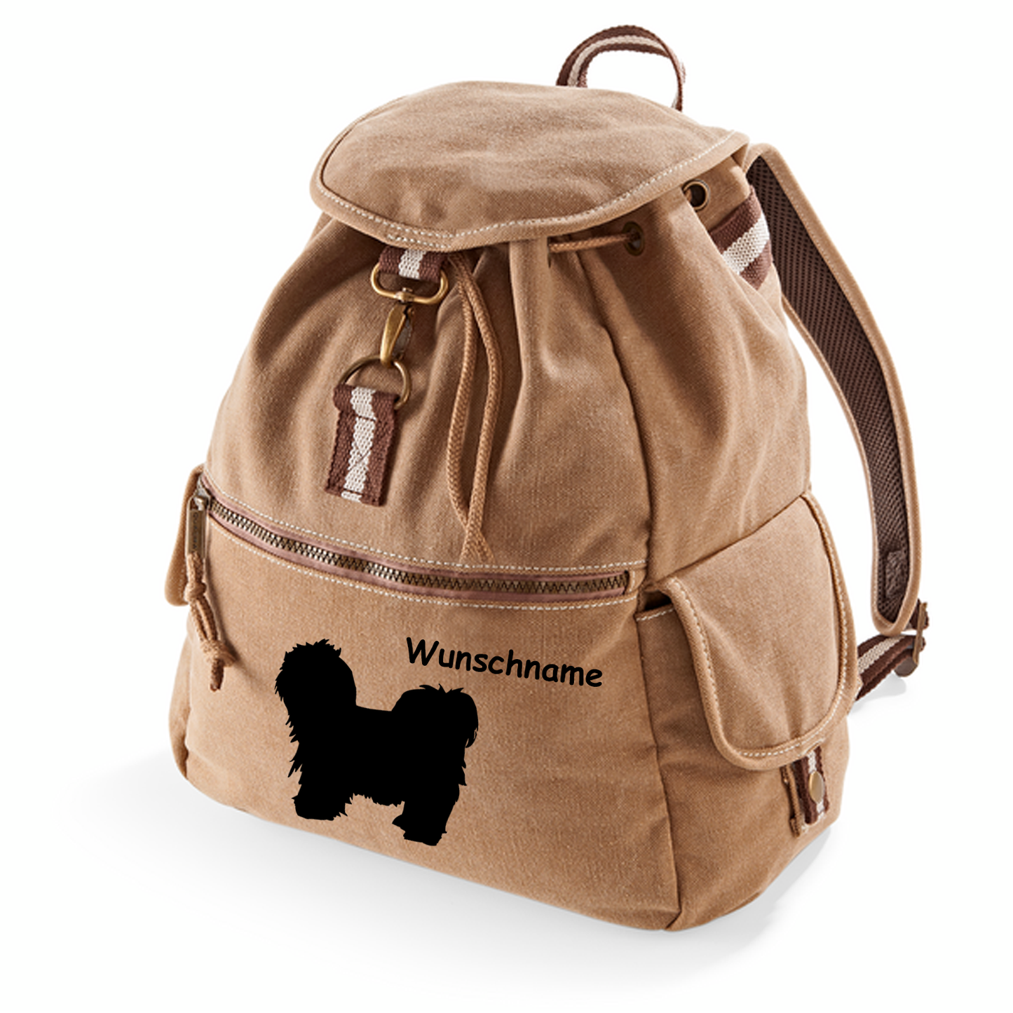 Canvas Rucksack Hunderasse: Coton de Tulear