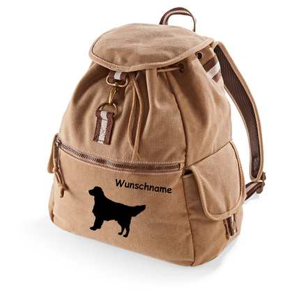 Canvas Rucksack Hunderasse: Golden Retriever stehend