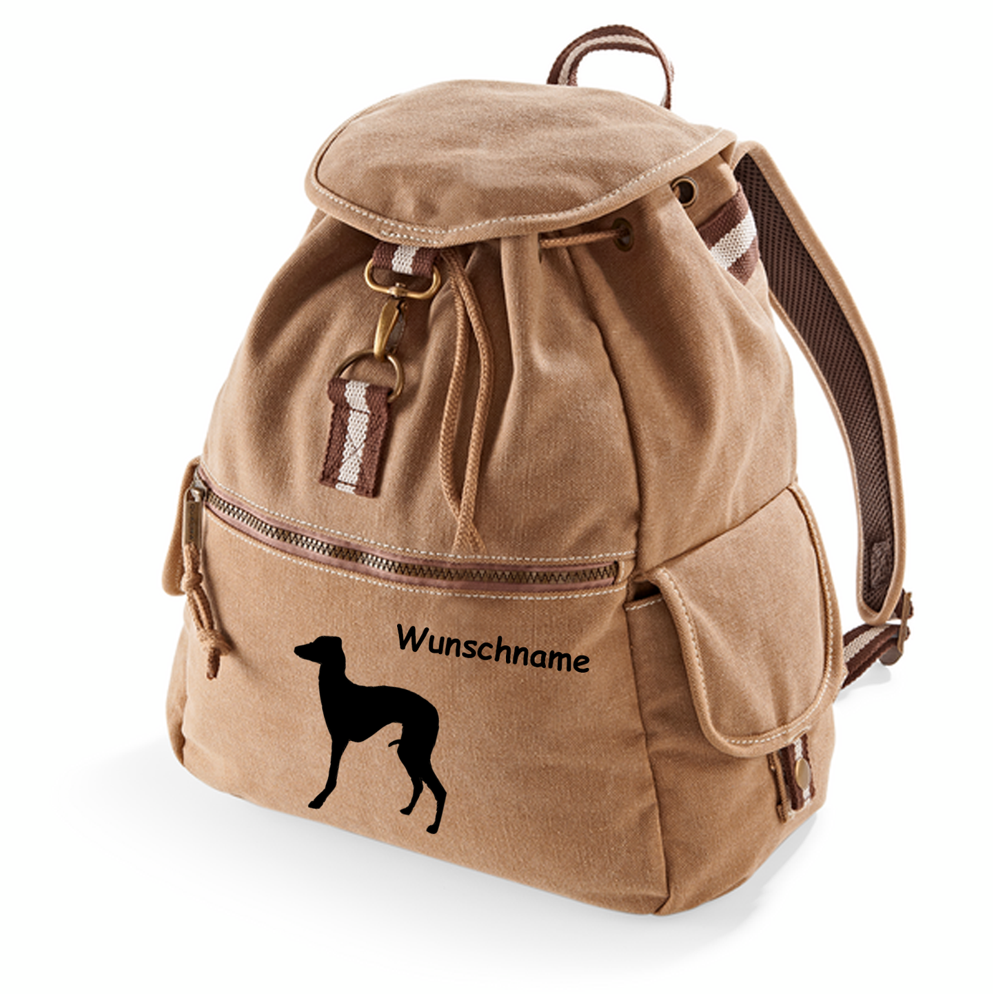 Canvas Rucksack Hunderasse: Italienisches Windspiel