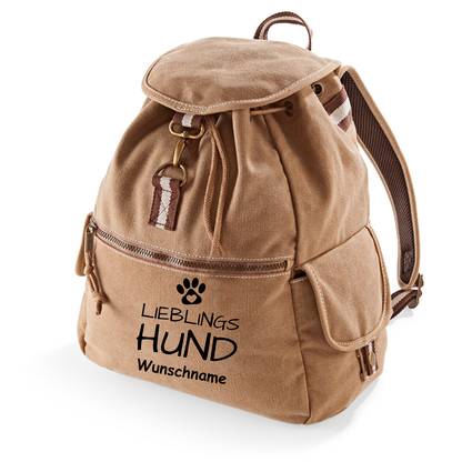 Canvas Rucksack: Lieblingshund