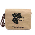 Deutscher Jagdterrier - Canvas Schultertasche Messenger mit Namen - Tierisch tolle Geschenke