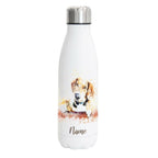 Hundeliebe 2- Edelstahl Thermosflasche 750 ml mit Namen -watercolour-Tierisch-tolle Geschenke-Tierisch-tolle-Geschenke