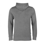 Personalisierter Kapuzenpullover Rueckansicht grau melange – Hoodie Damen Hundeliebe