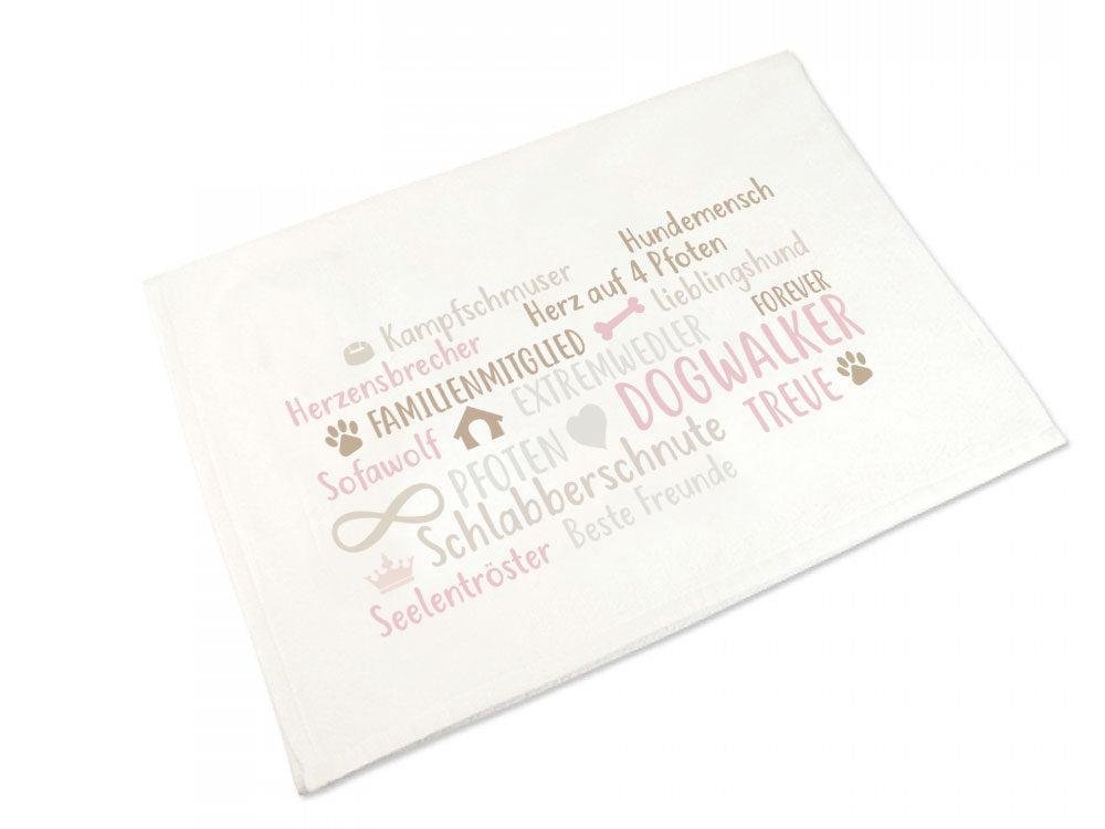 Handtuch Hundespruch: Hunde Herz 50 x 100 cm Beige Rosa-Tierisch tolle Geschenke-Tierisch-tolle-Geschenke