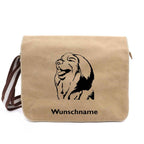 Leonberger Neu - Canvas Schultertasche Messenger mit Namen - Tierisch tolle Geschenke