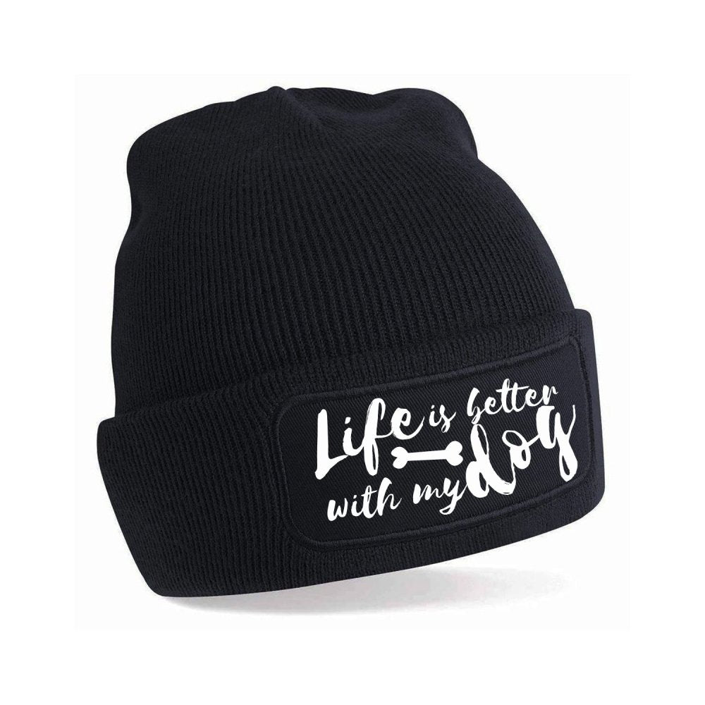 Strickmütze Hundespruch - Life is better-Tierisch-tolle Geschenke-Tierisch-tolle-Geschenke