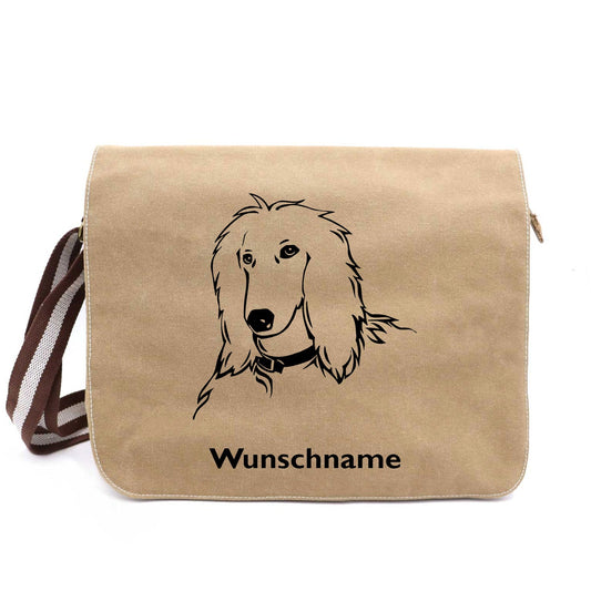 Canvas Schultertasche -Afghane- mit Wunschnamen