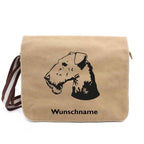 Schultertasche Messenger Canvas Airedale Terrier 2 mit Namen - Tierisch tolle Geschenke
