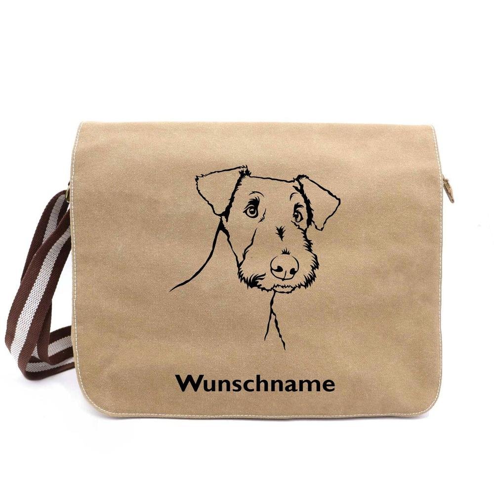 Airedale Terrier 3 Canvas Schultertasche Messenger - Tierisch tolle Geschenke