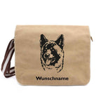 Akita 2 - Canvas Schultertasche Messenger mit Namen - Tierisch tolle Geschenke