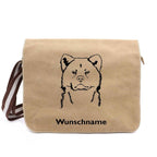 Akita - Canvas Schultertasche Messenger mit Namen - Tierisch tolle Geschenke