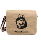Alaskan Malamute 1 - Canvas Schultertasche Messenger mit Namen - Tierisch tolle Geschenke