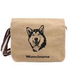 Alaskan Malamute - Canvas Schultertasche Messenger mit Namen - Tierisch tolle Geschenke