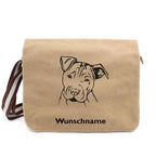 American Staffordshire Terrier 2 - Canvas Schultertasche Messenger mit Namen - Tierisch tolle Geschenke