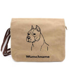 American Staffordshire Terrier - Canvas Schultertasche Messenger mit Namen - Tierisch tolle Geschenke