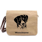 Appenzeller Sennenhund 2 - Canvas Schultertasche Messenger mit Namen - Tierisch tolle Geschenke