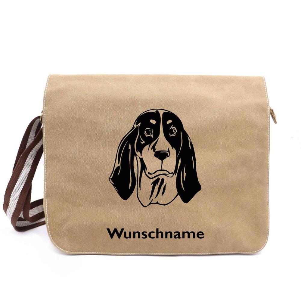Ariegeois - Canvas Schultertasche Messenger mit Namen - Tierisch tolle Geschenke