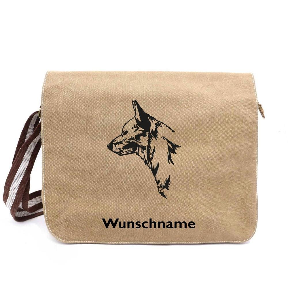 Australian Cattledog - Canvas Schultertasche Messenger mit Namen - Tierisch tolle Geschenke