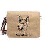 Australian Kelpie - Canvas Schultertasche Messenger mit Namen - Tierisch tolle Geschenke
