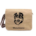 Australian Shepherd 3 - Canvas Schultertasche Messenger mit Namen - Tierisch tolle Geschenke