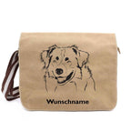 Australian Shepherd - Canvas Schultertasche Messenger mit Namen - Tierisch tolle Geschenke