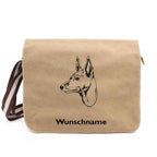 Basenji - Canvas Schultertasche Messenger mit Namen - Tierisch tolle Geschenke