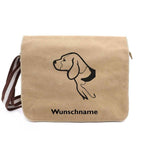 Beagle 2 - Canvas Schultertasche Messenger mit Namen - Tierisch tolle Geschenke