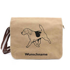 Beagle 7 - Canvas Schultertasche Messenger mit Namen - Tierisch tolle Geschenke
