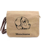 Beagle Harrier - Canvas Schultertasche Messenger mit Namen - Tierisch tolle Geschenke