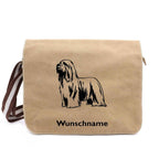 Bearded Collie - Canvas Schultertasche Messenger mit Namen - Tierisch tolle Geschenke