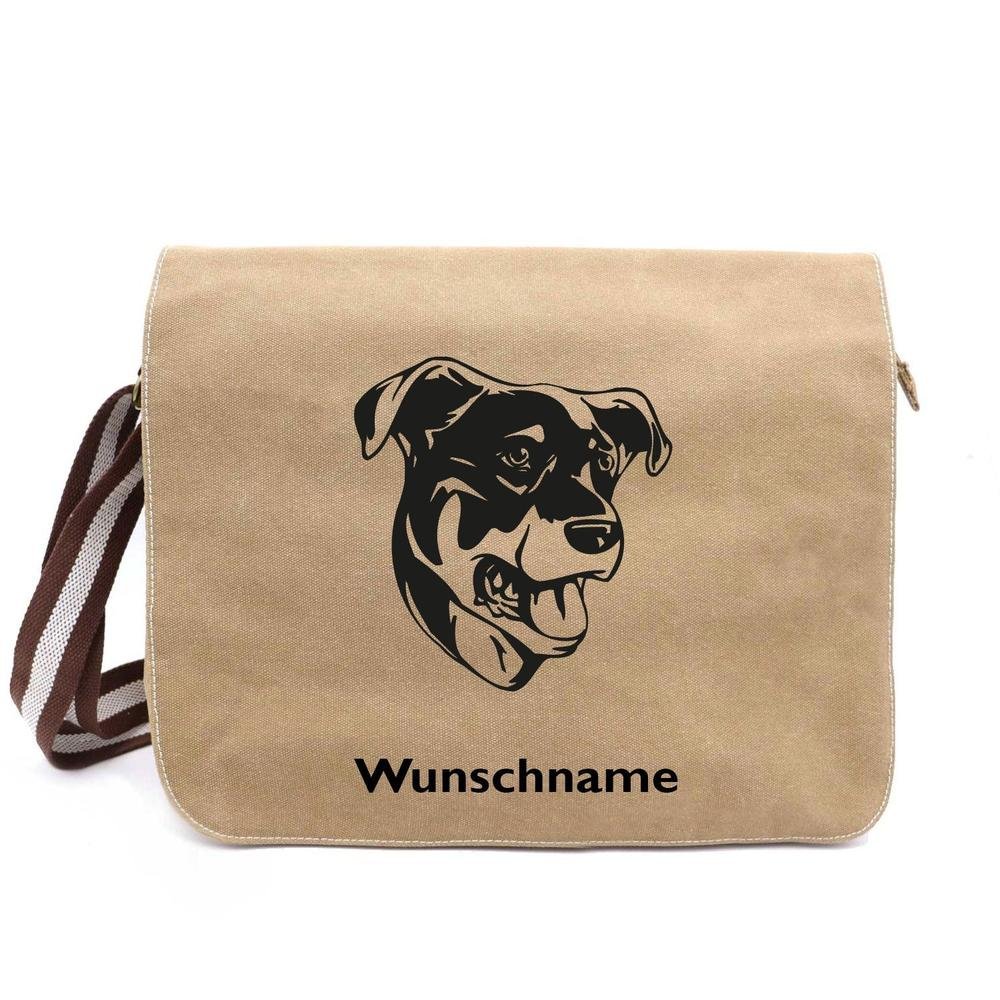 Beauceron - Canvas Schultertasche Messenger mit Namen - Tierisch tolle Geschenke